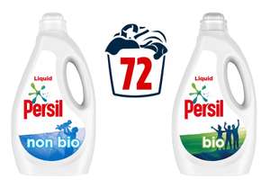 Persil 72 Washes Non Bio / Bio Laundry Washing Liquid Detergent 1944ml (Clubcard Price)