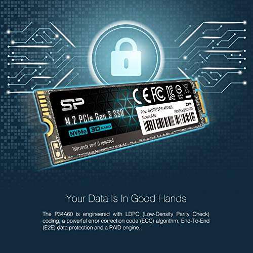 Silicon Power PCIe M.2 NVMe SSD 2TB Gen3x4 R/W up to 2,200/1,600MB/s Internal SSD - SP EUROPE / FBA