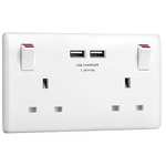 BG Electrical 8223u Double Switched 13 A Fast Charging Power Socket with Two USB Charging Ports - £9.06 @ Amazon