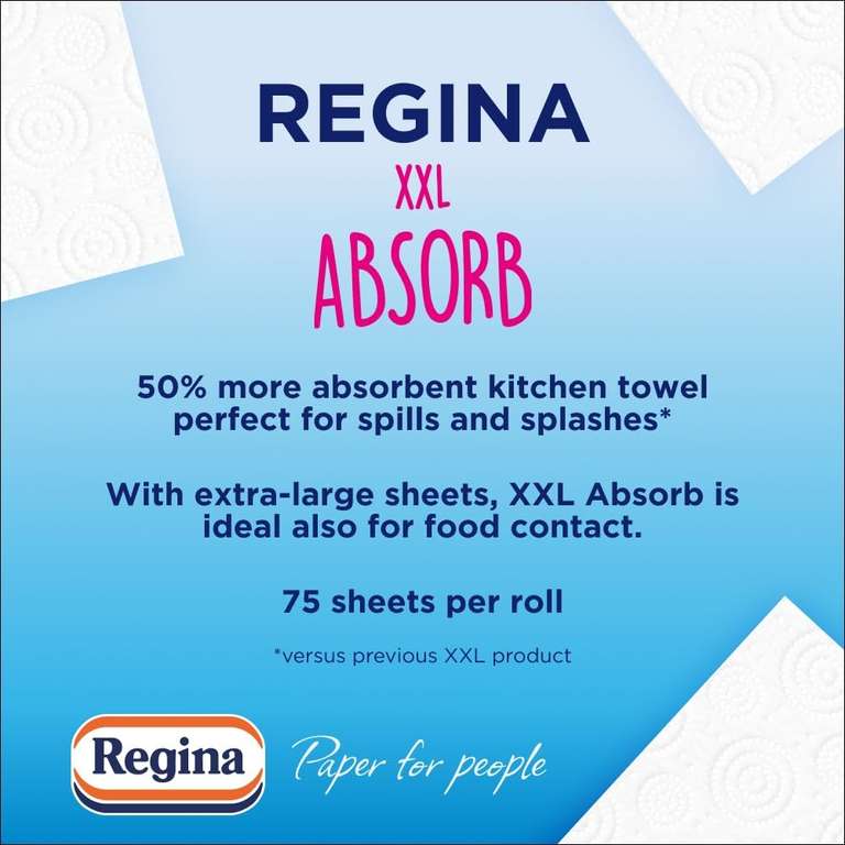 Regina XXL Absorb Kitchen Roll 16 Rolls (or £18 with S&S)