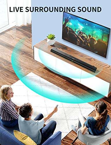 Vmai 60W TV Sound Bar with Built-in Subwoofer, Wired & Wireless Bluetooth 5.0 Speaker £49.98 @ MyMemory