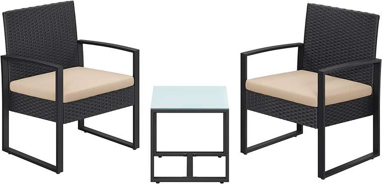 Songmics 3 Piece PE Rattan Outdoor Furniture Set - £59.49 Delivered with Code @ Songmics / Amazon