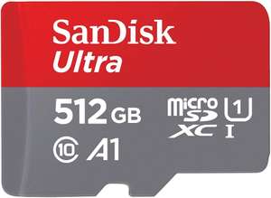 SanDisk 512GB Ultra microSDXC card + SD adapter up to 150 MB/s with A1 App Performance UHS-I Class 10 U1 - Prime Exclusive