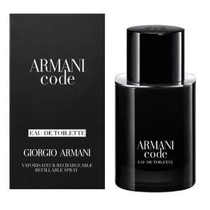 Giorgio Armani Code Eau de Toilette Refillable Spray 50ml £49.72 + 2 Free 15ml Spray + Free Toiletry Bag while stocks last @ Escentual