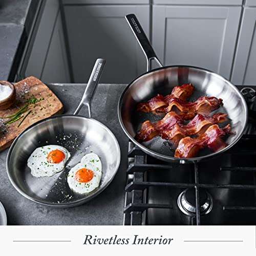 Merten & Storck Tri-Ply Stainless Steel Induction 26cm and 30cm Frying Pan Skillet Set with Lids £94.01 @ Amazon