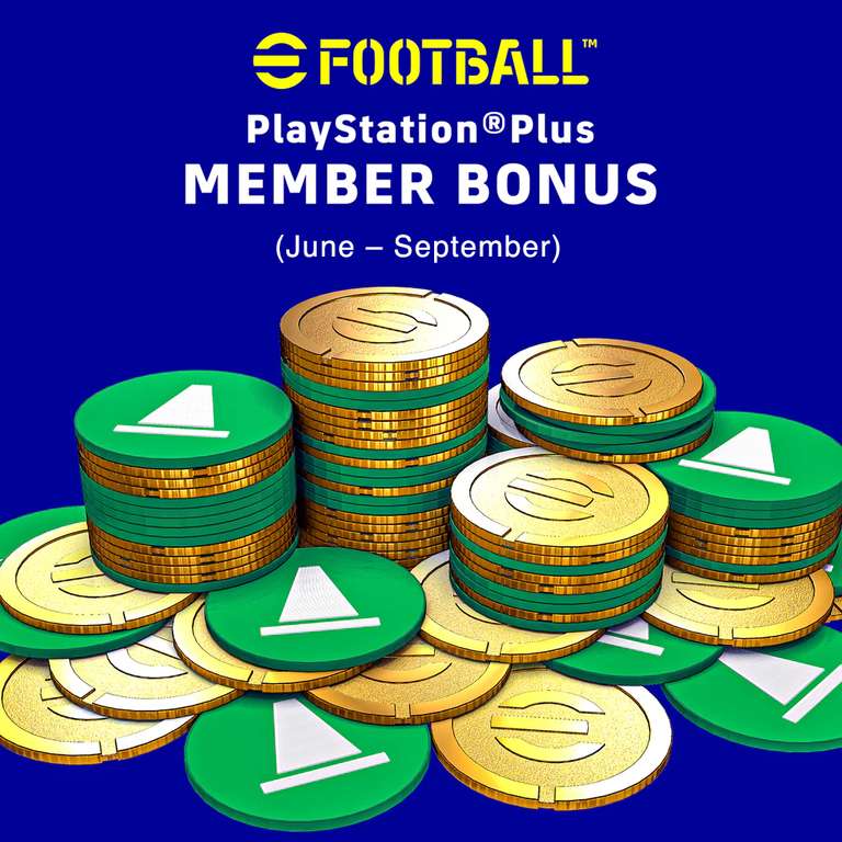 eFootball 2022 PlayStation Plus Member FREE Bonus (June-September) - 300 eFootball Coins, Exp. 4000 x23 @ Playstation Store