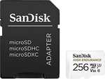 SanDisk 256GB High Endurance microSDXC card for IP cams & dash cams + SD adapter
