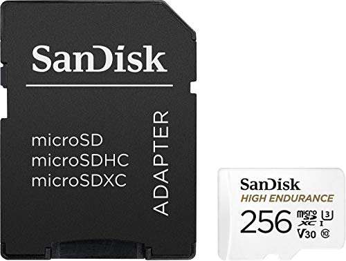 SanDisk 256GB High Endurance microSDXC card for IP cams & dash cams + SD adapter