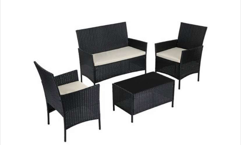 Garden Furniture Sets-4, Polyrattan Outdoor Patio Furniture £99.99 delivered @ Songmics / manomano