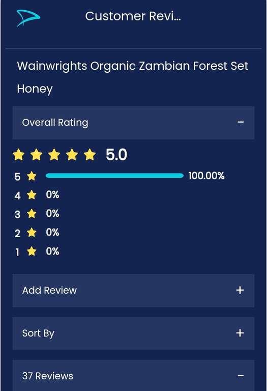 Wainwrights Organic Zambian Forest Set Honey 3.18 kg