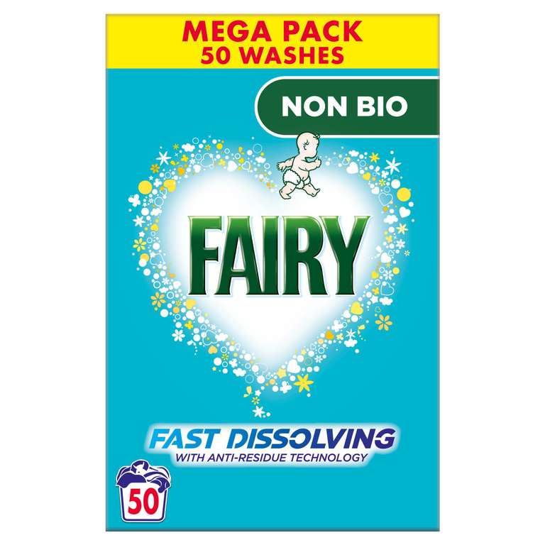 Fairy Mega Pack (50 Washes) Non-Bio Laundry Detergent (Ipswich)