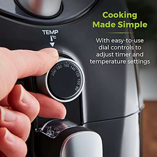 Tower T17021 Family Size Air Fryer with Rapid Air Circulation, 60-Minute Timer, 4.3L, 1500W, Black