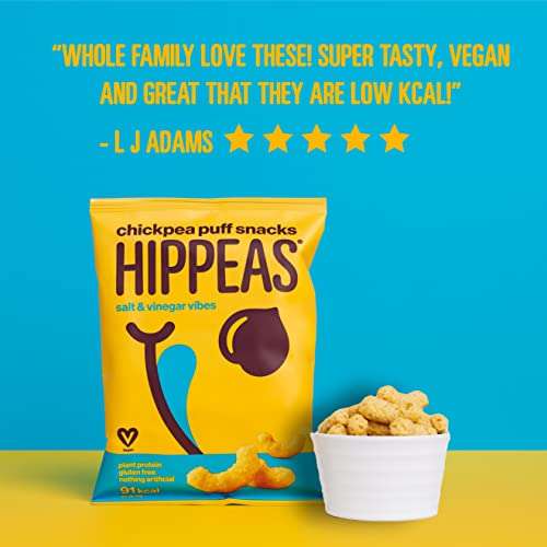 HIPPEAS Salt & Vinegar Chickpea Puff Vegan Crisps Multipack | 50 x 15g Packets | £2.15 @ Amazon fresh