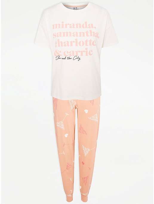 Women’s 100% Cotton Sex and The City Pink Character Pyjamas £7 + free click & collect @ George