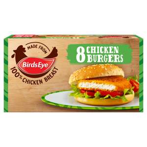 Birds Eye 8 Wholegrain Breaded Chicken Burgers 400g