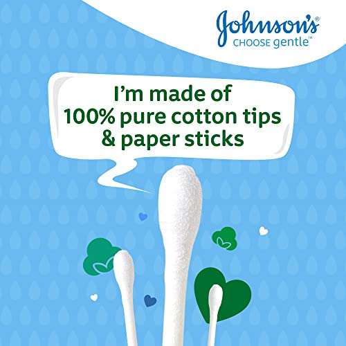 Johnson's Baby Cotton Buds, Pack of 200 £1 / 90p Subscribe & Save + 15% Voucher on 1st S&S @ Amazon