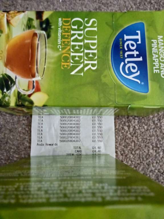 Tetley super green defence tea 20 bags - Instore Warrington