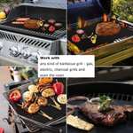 5 BEEWAY BBQ Mats, Universal Oven Liners - Teflon, Reusable, Washable, Non Stick + 12" Silicone Tongs - Sold by PROCHN FBA