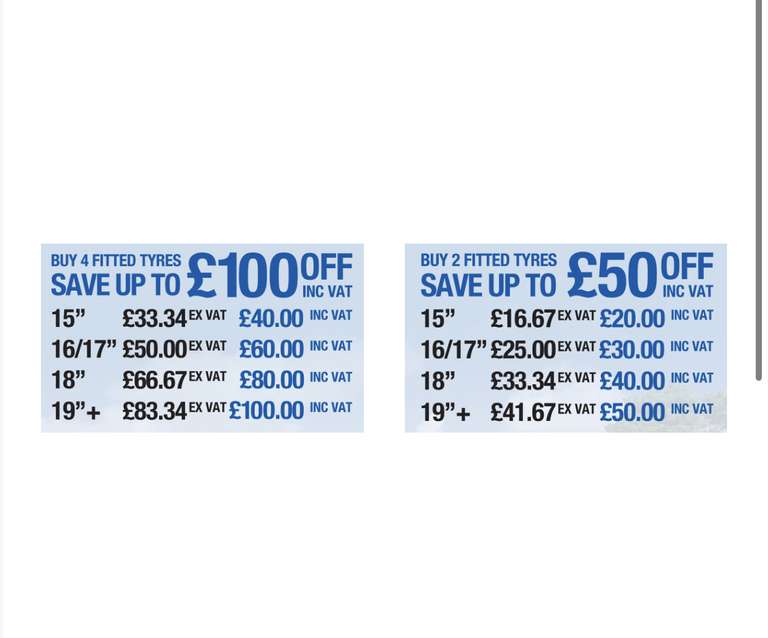 Save up to £100 off Michelin Tyres eg £20 off two fitted / £40 off four fitted 15" Michelin 4x4 tyres (Members Only) @ Costco