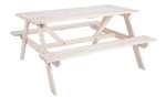 4 Seater Wooden Picnic Bench, White - W/code (Free C&C)