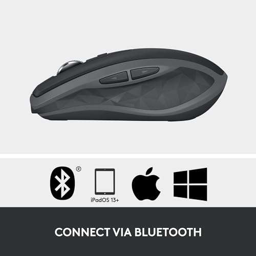 Logitech MX Anywhere 2S Bluetooth Edition Wireless Mouse, Multi-Surface, Hyper-Fast Scrolling, Rechargeable