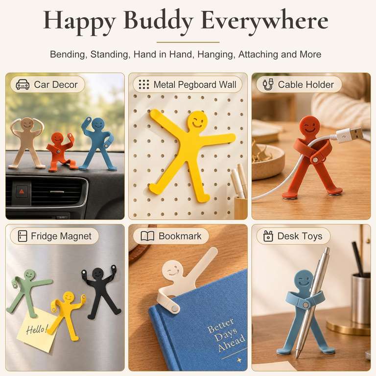 Maveek Magnetic Men, 6 Pcs Magnetic Human Figure Fridge Magnets Fidget ...