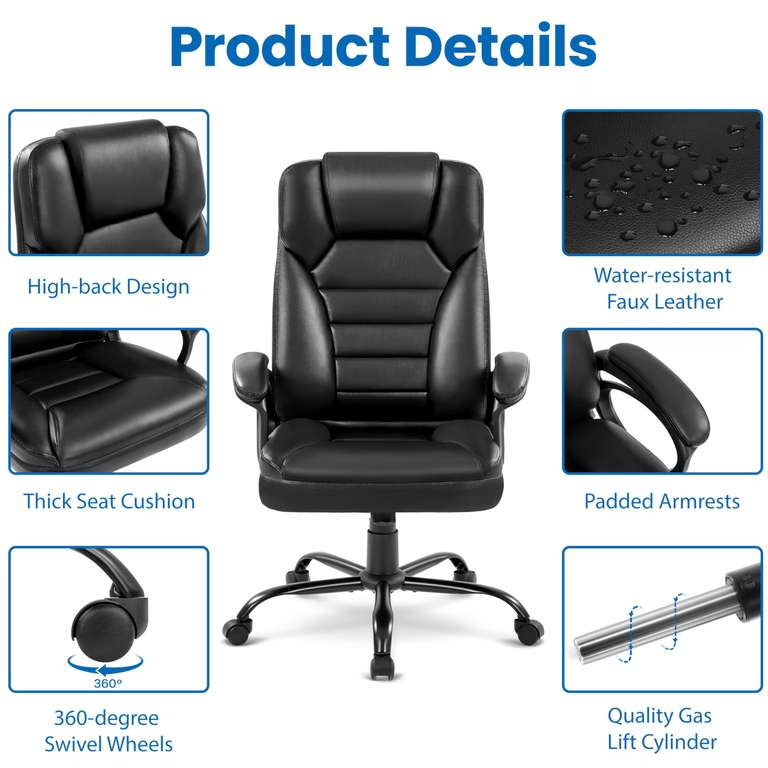 Yaheetech Executive Office Chair PU Leather Computer Chair with voucher - sold and dispatched by Yaheetech UK (UK mainland)