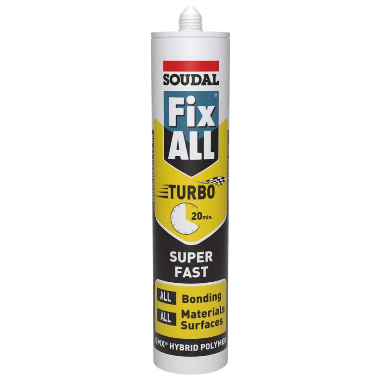 Soudal Fix ALL Turbo Hybrid Adhesive - 290ml - £7.50 or 12 for £66 (£5.50 Each) with click & collect @ Wickes