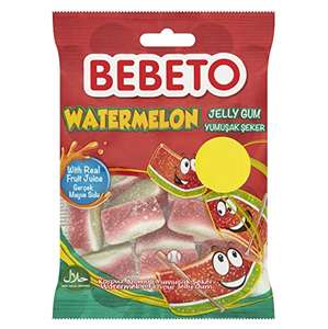 Bebeto Watermelons Gummy Sweets, Fizzy Chewy Sweets, Halal Certified Candy, Single Pack, 70g