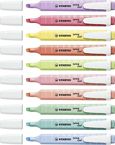 Highlighter - STABILO swing cool Pastel - Pack of 8 - Assorted Colours - £9.75 @ Amazon