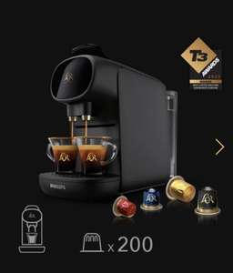 Free Lor coffee machine when buying 200 coffee pods (red, black or white) with free postage and £20 voucher when register