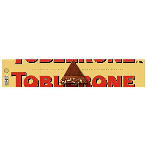 Toblerone Swiss Milk Chocolate Bar with Honey and Almond Nougat, 750g - £8.33 @ Amazon