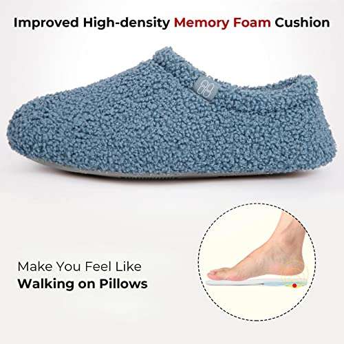 HomeTop Women's Fuzzy Curly Fur Memory Foam Loafer Slippers Bedroom House Shoes with Polar Fleece Lining sold by HomeTop Direct /FBA Size6.5