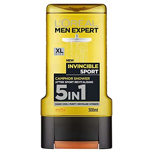 L'Oréal Men Expert Invincible Sport Shower Gel for Men, 300 ml, Pack of 6, - £9 ( £8.55 or less with S&S and voucher) @ Amazon