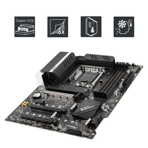 MSI PRO Z690-A WIFI Motherboard ATX - LGA 1700 - 14 Duet Rail 55A VRM, 1x PCIe 5.0 x16, 3x M.2 Gen4 x4 - £169.99 @ Amazon