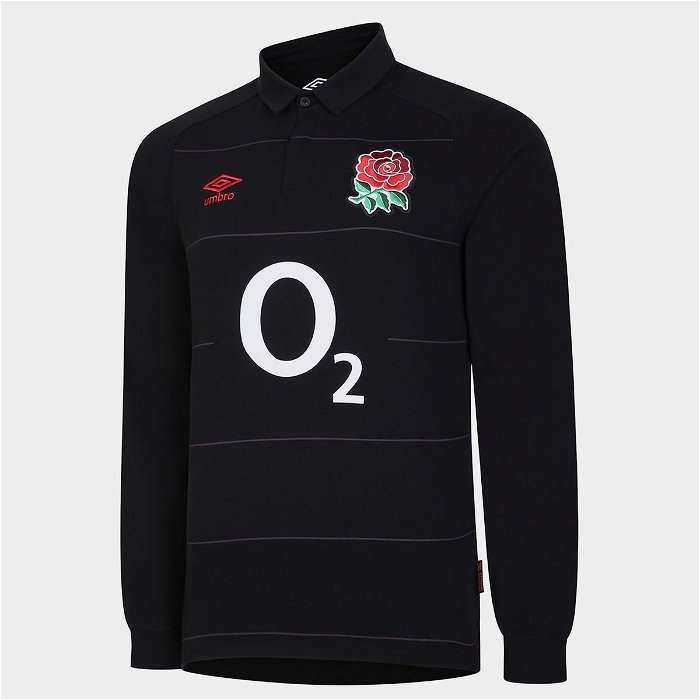 Umbro Mens England Rugby Alternate Classic Long Sleeve Jersey Black (Chest 35"-37")