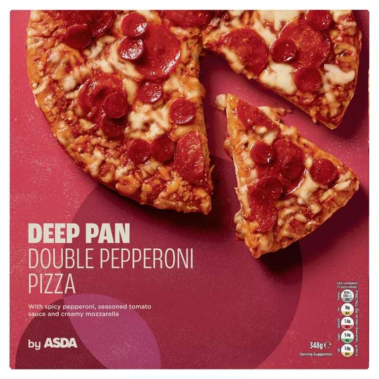 ASDA Deep Pan Double Pepperoni Pizza 348g