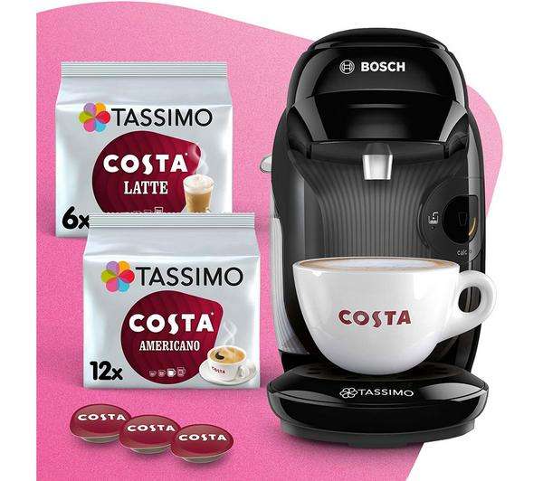 Tassimo by Bosch Style TAS1102GB2 Coffee Machine with Costa Americano & Latte Starter Bundle (18 pods) w/ code (free c+c)