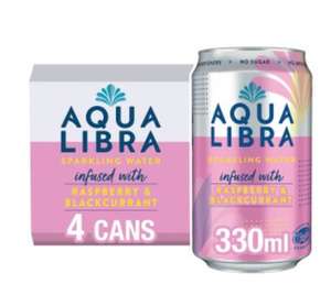 Aqua Libra Raspberry & Blackcurrant Sparkling Water 4x330ml (£1 with the shopmium app)