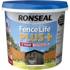 Ronseal Fence Life Plus Shed & Fence Paint 5L - All Colours for £8 (free click & collect) @ Homebase