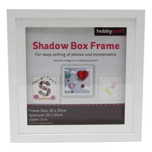 White Shadow Box Frame 25cm x 25cm £3.60 with voucher + £3.95 delivery @ Hobbycraft