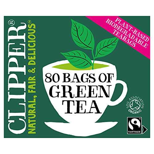 Clipper Organic Pure Green Tea Bags | 320 Teabags (4 x Boxes of 80) £8.58 S&S w/Voucher