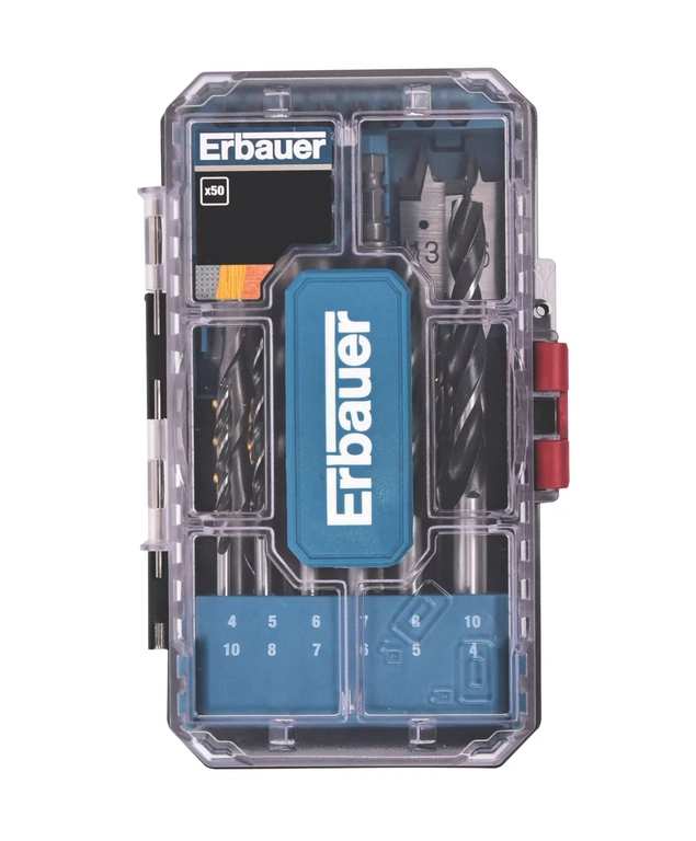 Erbauer Multi-Material Drill Bits 50 Piece Set (318PH) (Free C&C)