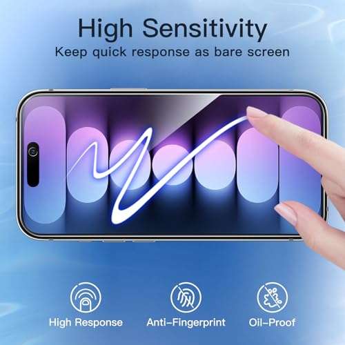JETech Privacy Screen Protector for iPhone 15 Pro 6.1-Inch [2-Pack] Sold by MuXiaoJun Store