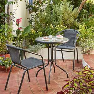 Eloise Bistro Set in Black or Natural for £46 with Free Click & Collect @ Homebase