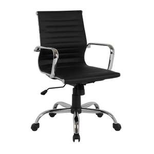 Dave Office Chair - Black / White / Grey Faux Leather (Free collection) - £50 @ Homebase