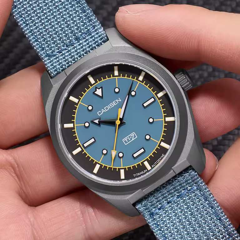 CADISEN TI-7 Autodyne Titanium Steel Automatic Mechanical Canvas Wristwatch - w/Code sold by Cadisen Official