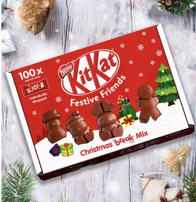 Kit Kat, Festive Friends – 100 Assorted Milk Chocolate Festive Figures £14.73 with voucher/£12.13 Subscribe & Save with voucher @ Amazon