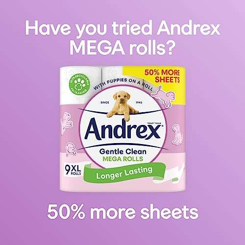 Andrex Gentle Clean Toilet Rolls - 45 Toilet Roll Pack - (£15.12 - £16.90 with S&S)