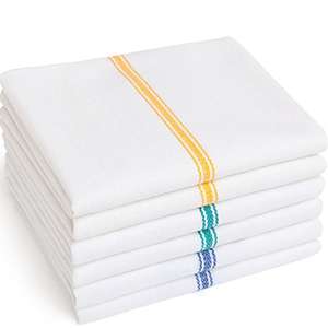 Premia Kitchen Cotton Dish Towels, Set of 6, Multi-Color, Multicolor, 14" x 24" - £7.40 @ Amazon